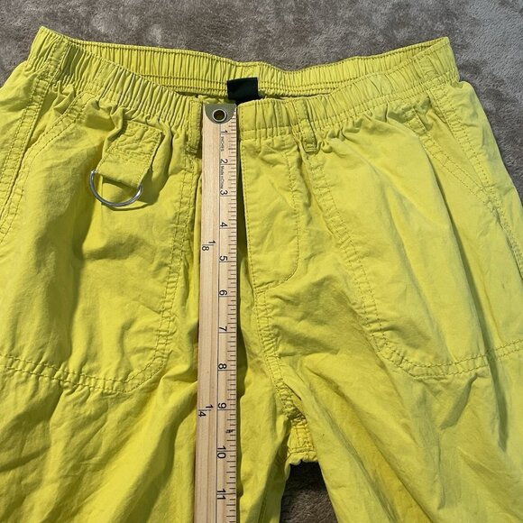 Wild Fable Pants Womens Small Cargo Wide Leg Neon Yellow Relaxed Stretch Baggy - Picture 7 of 7